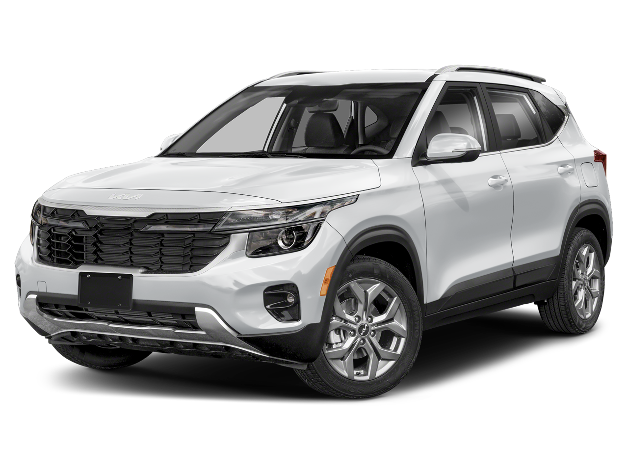 2026 Kia Seltos S in Snow White Pearl — front three-quarter view