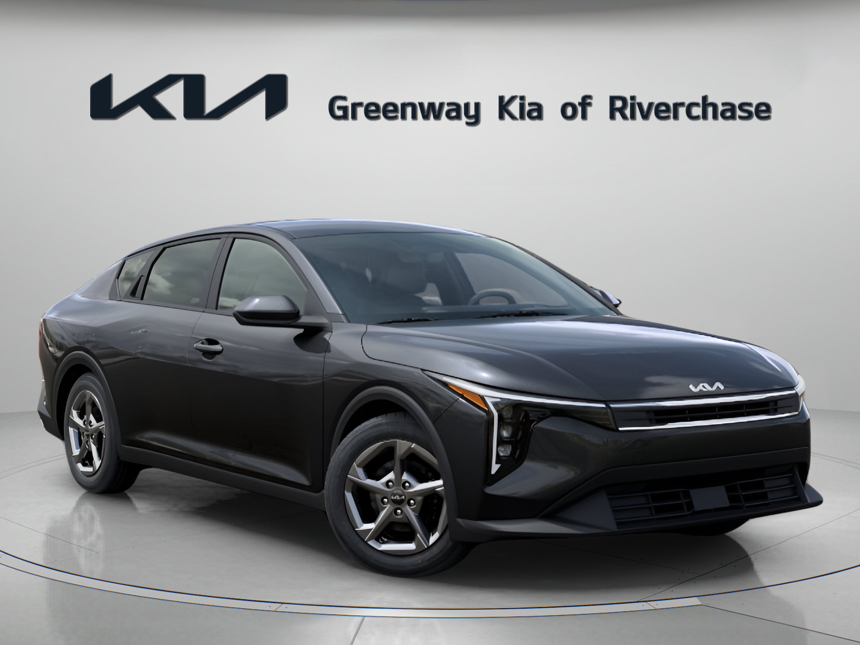 2026 Kia K4 LXS in Interstellar Gray — front three-quarter view