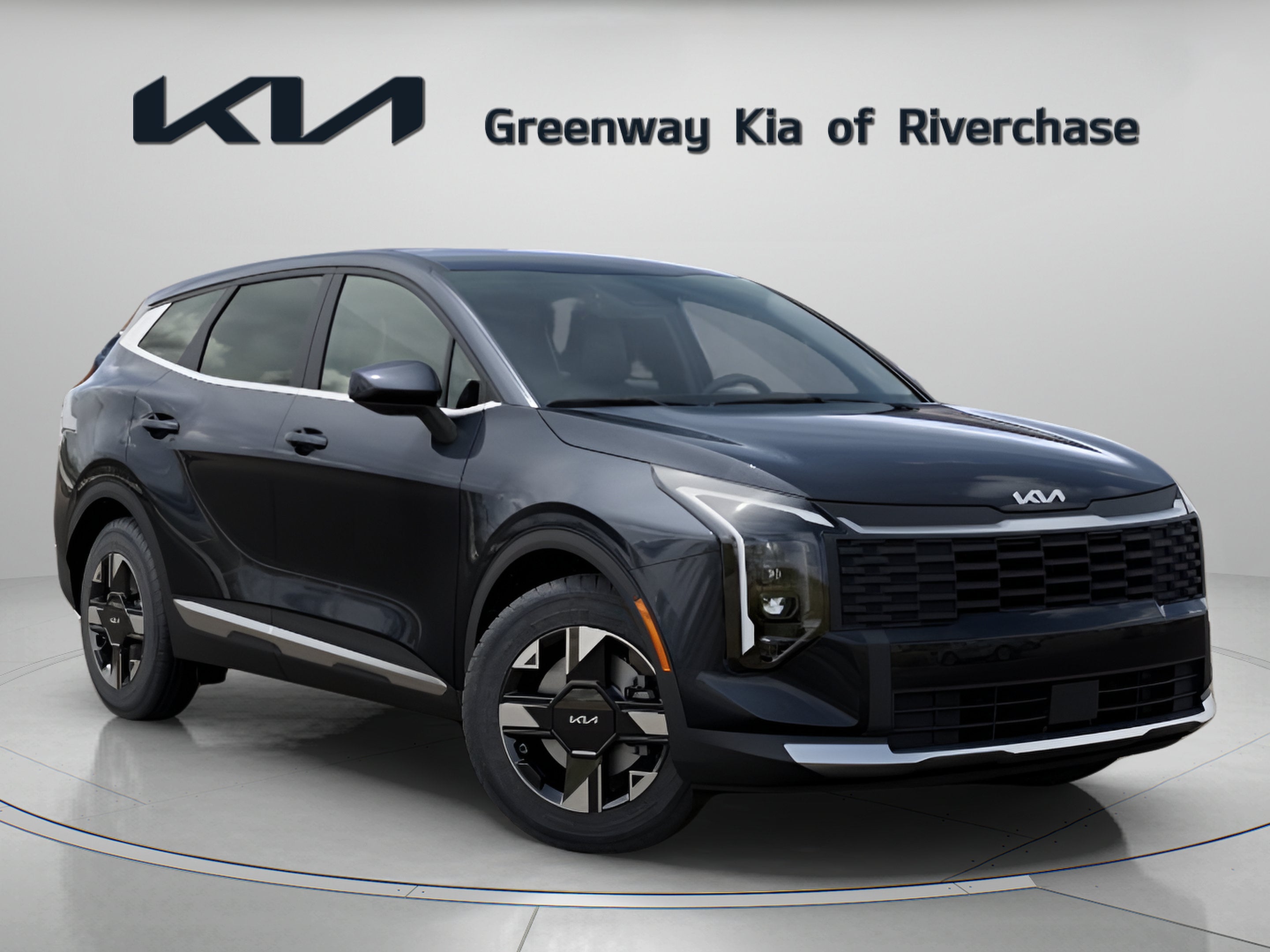 2026 Kia Sportage LX in Panthera Metal Gray — front three-quarter view