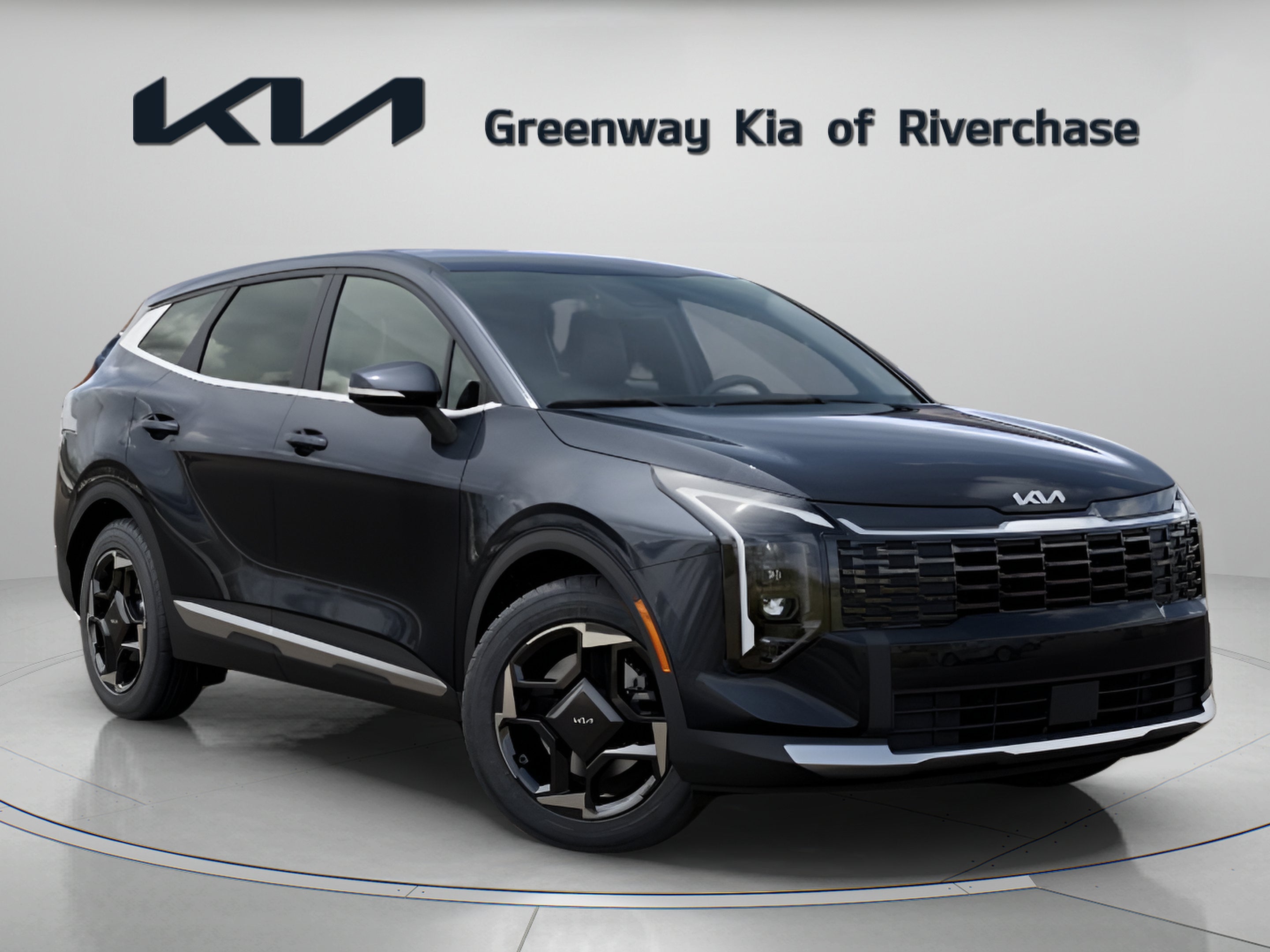2026 Kia Sportage EX in Panthera Metal Gray — front three-quarter view