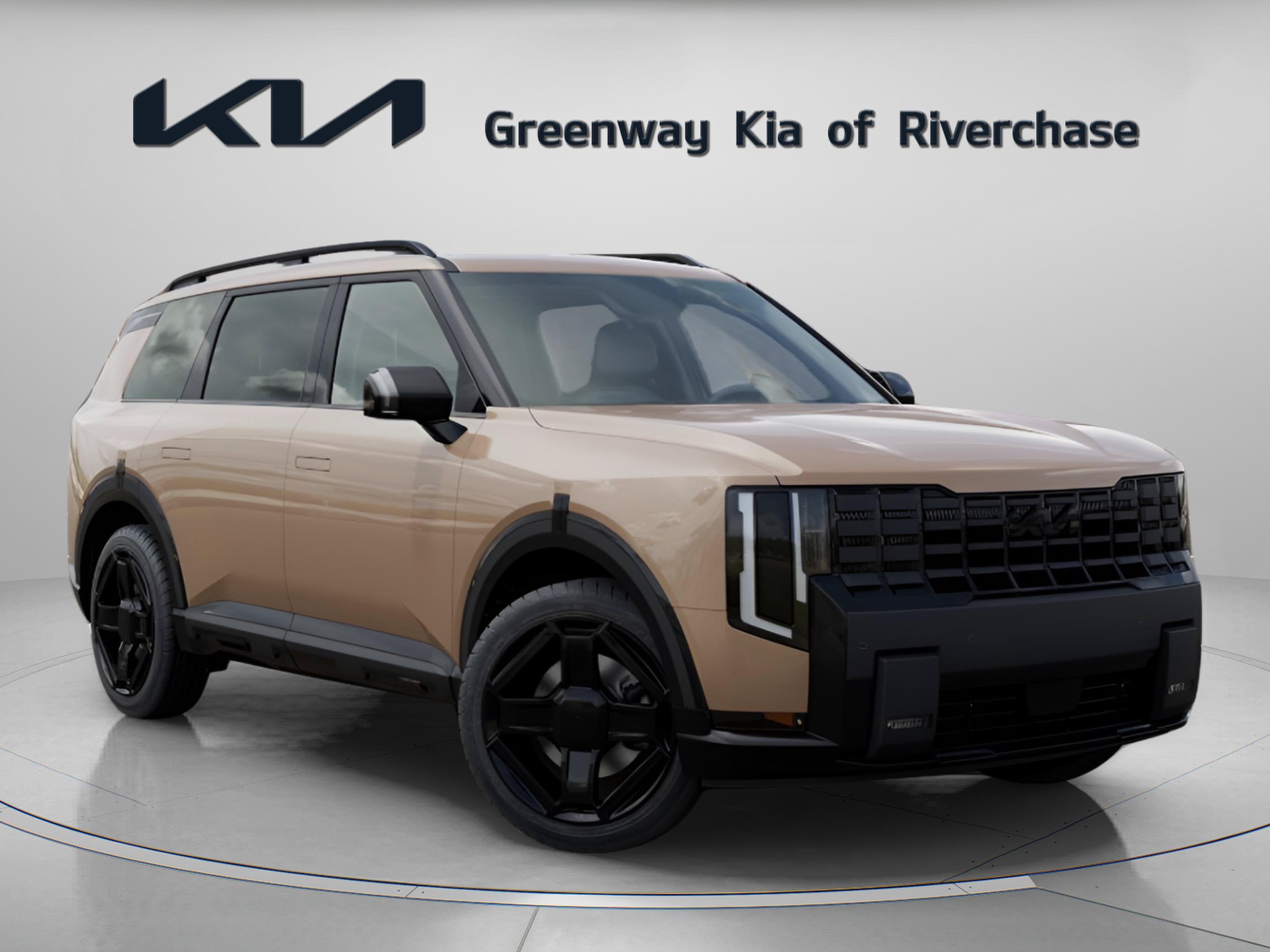 2027 Kia Telluride X-Line EX in Terrain Brown — front three-quarter view
