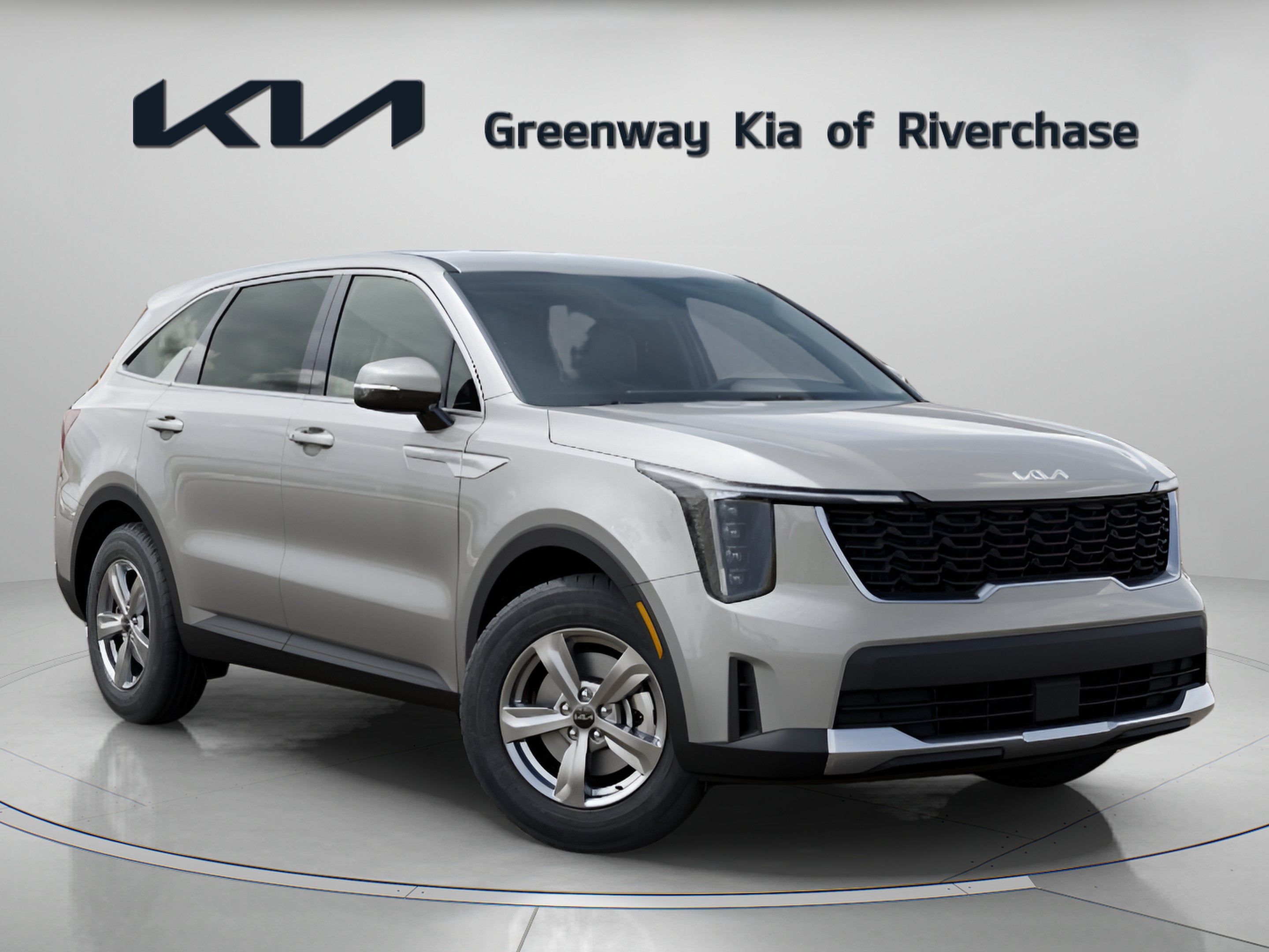 2026 Kia Sorento LX in Ivory Silver — front three-quarter view
