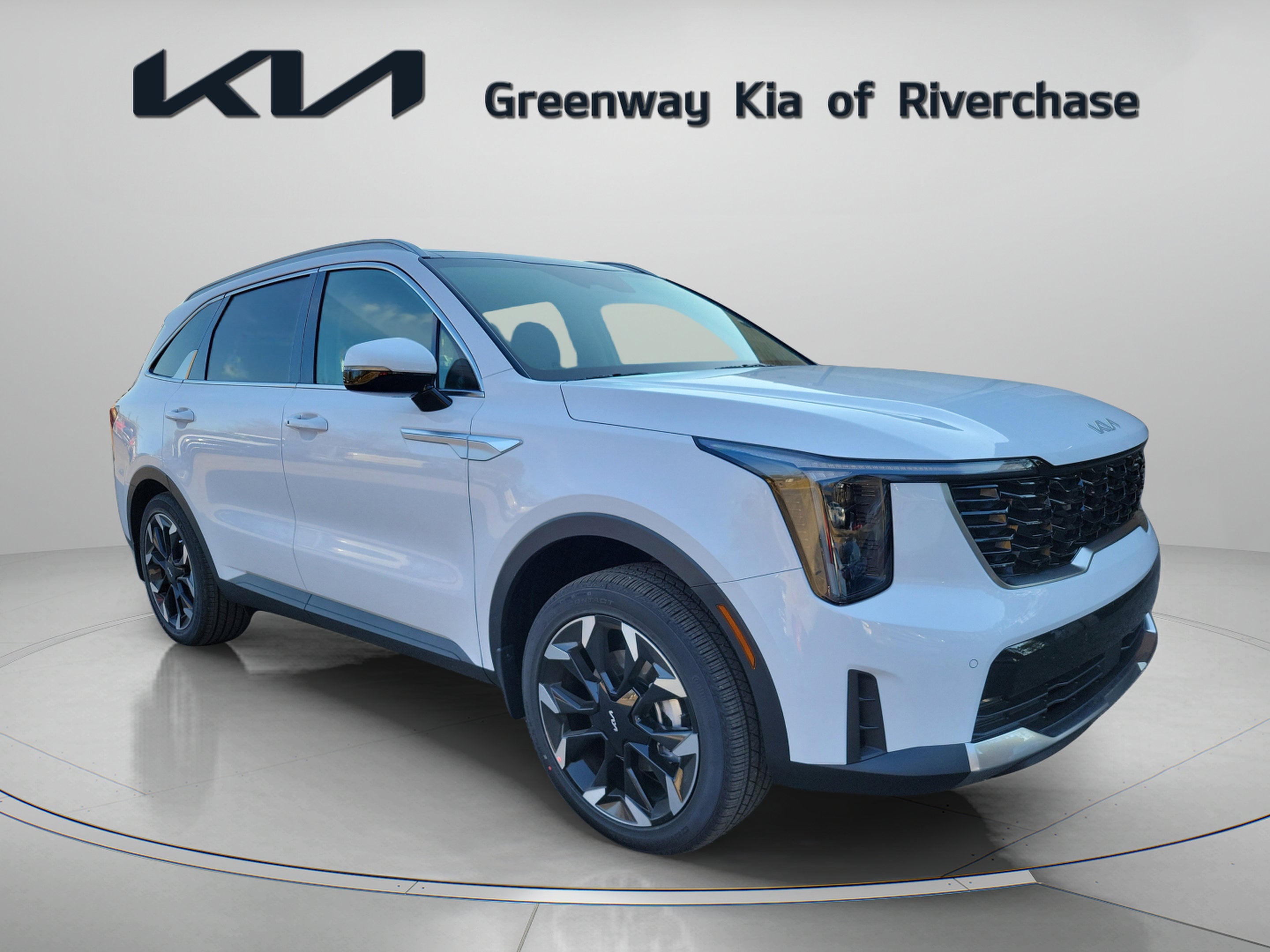 2026 Kia Sorento EX in Glacial White Pearl — front three-quarter view
