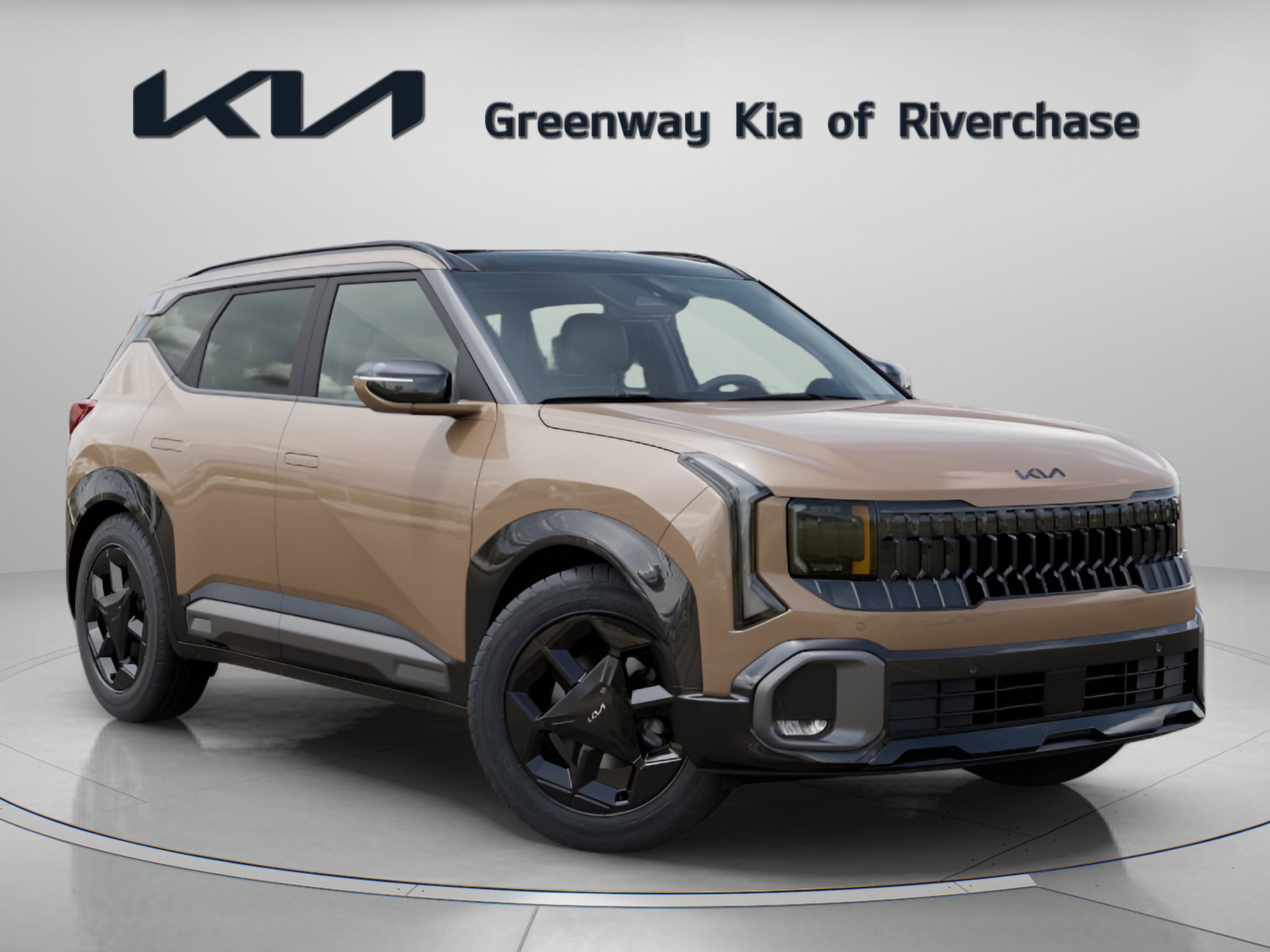 2027 Kia Seltos X-Line in Terrain Brown — front three-quarter view