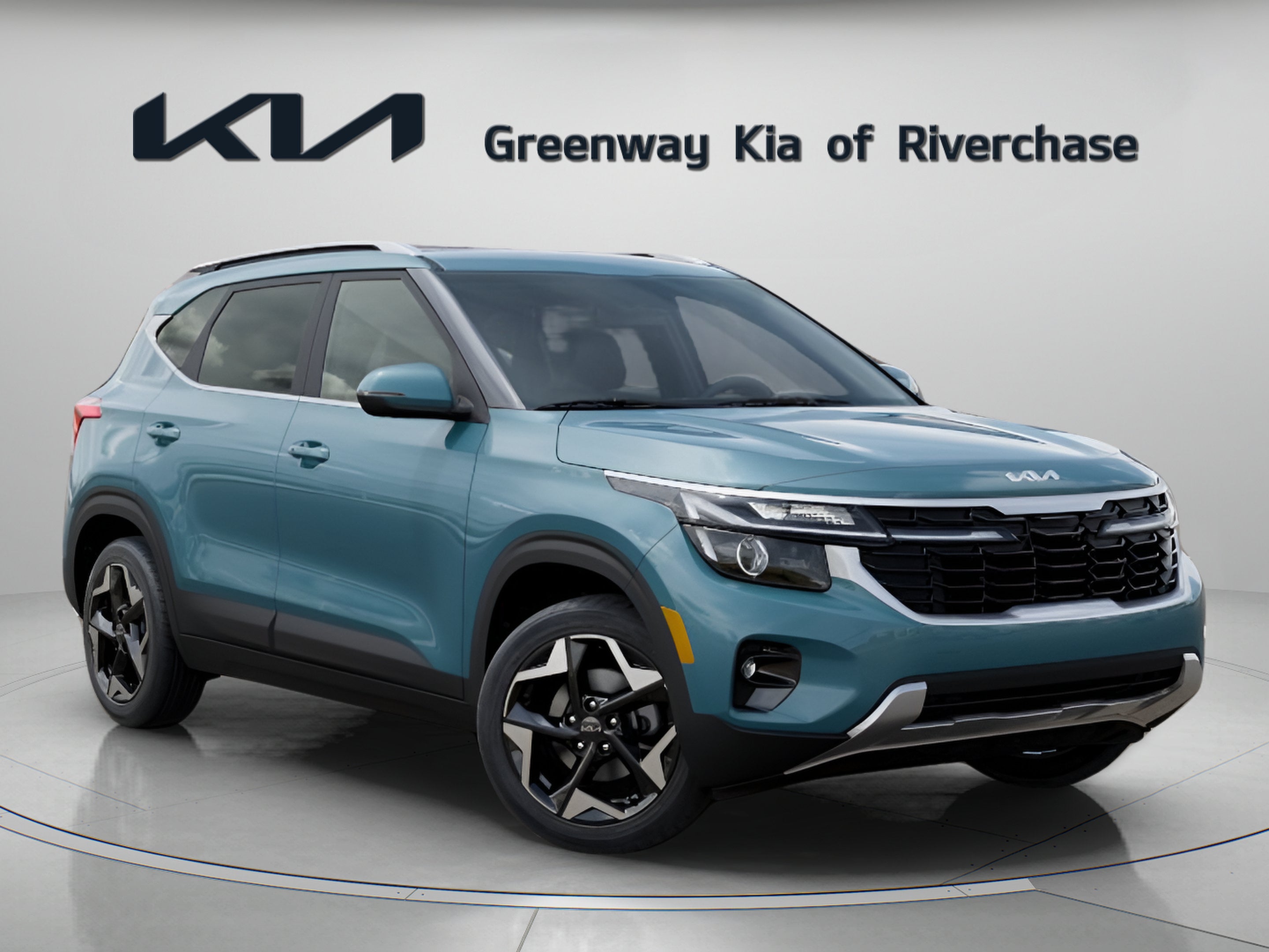 2026 Kia Seltos EX in Pluton Blue — front three-quarter view
