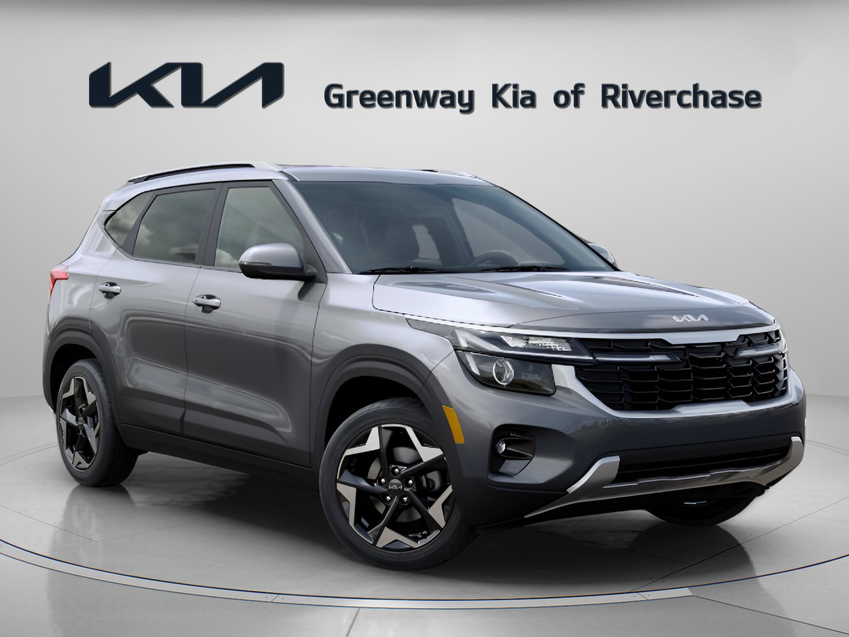 2026 Kia Seltos S in Steel Gray — front three-quarter view